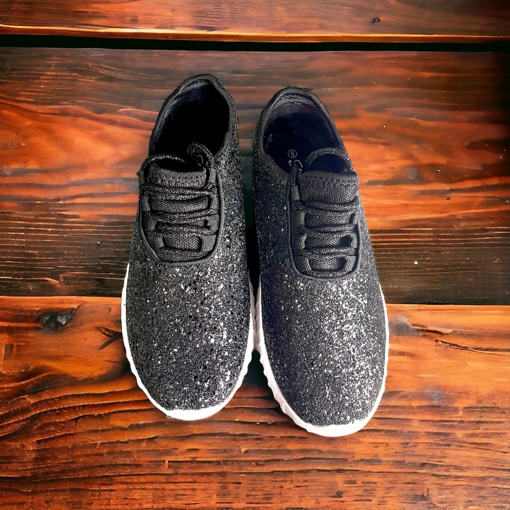 Women’s black glitter sneakers - Picture 7 of 8
